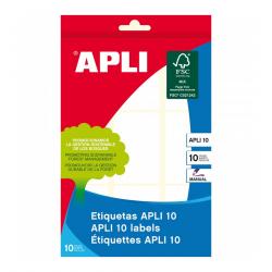 Apli Etiquetas Blancas 34 x 53 mm - Ideal para Escribir sobre Ellas - 10 Hojas