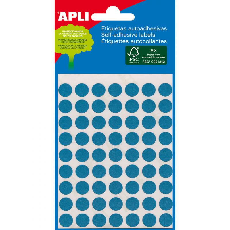 Apli Etiquetas Minibolsa Azules Ø 8.0mm 3 Hojas