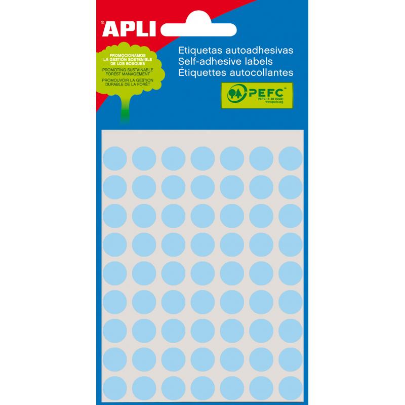 Apli Etiquetas Minibolsa Azules Ø 10.0mm 5 Hojas