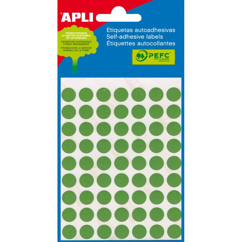 Apli Etiquetas Minibolsa Verdes Ø 10.0mm 5 Hojas