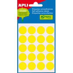 Apli Etiquetas Minibolsa Amarillas Ø 19.0mm 5 Hojas