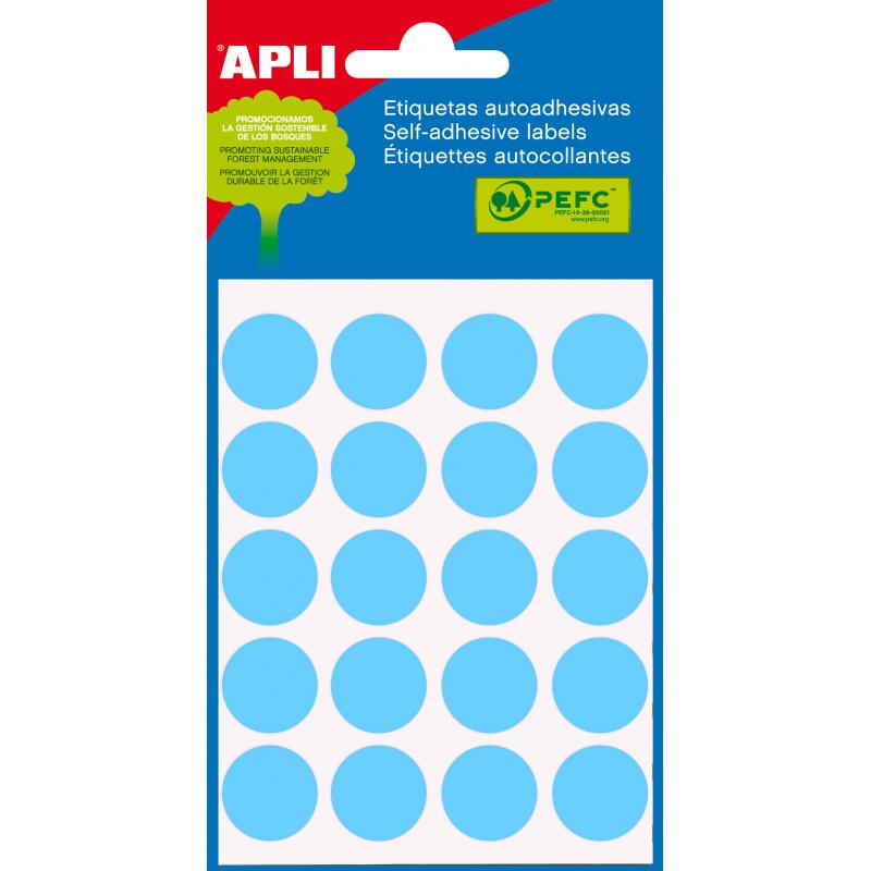 Apli Etiquetas Minibolsa Azules Ø 19.0mm 5 Hojas