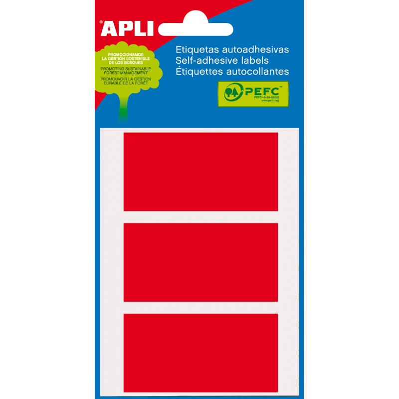 Apli Etiquetas Minibolsa Rojas 34.0 x 67.0mm 5 Hojas