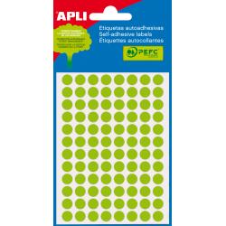 Apli Etiquetas Minibolsa Verde Fluorescente Ø 8.0mm 3 Hojas