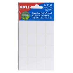 Apli Etiquetas Doble Frontal Blancas 19.0 x 27.0mm