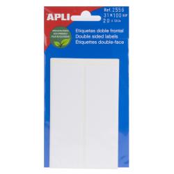 Apli Etiquetas Doble Frontal Blancas 31.0 x 100.0mm