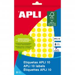 Apli Etiquetas 10 Amarillas Ø 10mm 8 Hojas