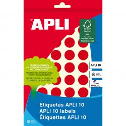 Apli Etiquetas 10 Rojas Ø 16mm 8 Hojas