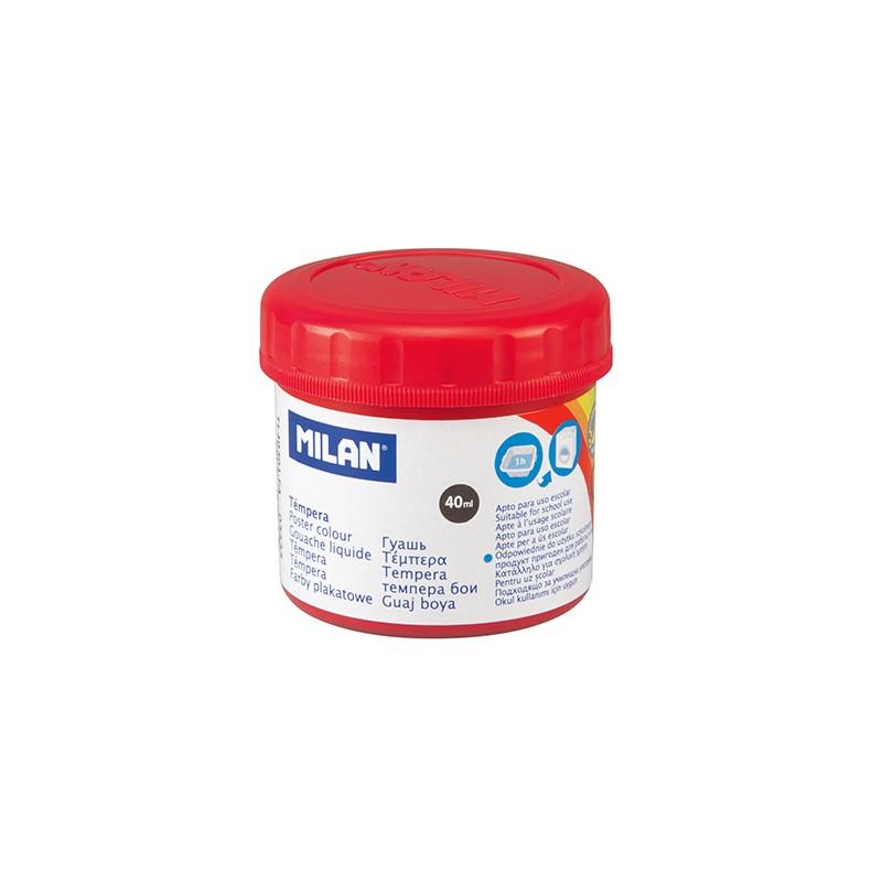 Milan Bote de Tempera - 40ml - Secado Rapido - Mezclable - Color Rojo Bermellon