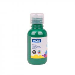 Milan Botella de Tempera 125ml - Tapon Dosificador - Secado Rapido - Mezclable - Color Verde Oscuro