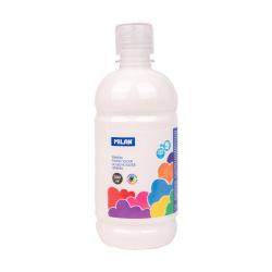 Milan Botella de Tempera 500ml - Tapon Dosificador - Secado Rapido - Mezclable - Color Blanco