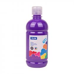 Milan Botella de Tempera 500ml - Tapon Dosificador - Secado Rapido - Mezclable - Color Violeta