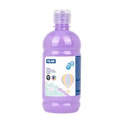 Milan Botella de Tempera 500ml - Tapon Dosificador - Secado Rapido - Mezclable - Color Violeta Pastel