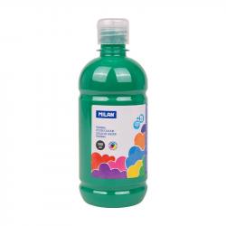 Milan Botella de Tempera 500ml - Tapon Dosificador - Secado Rapido - Mezclable - Color Verde Oscuro