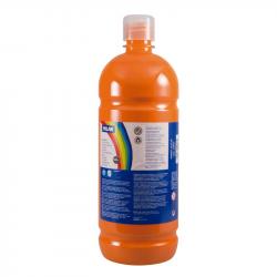 Milan Botella de Tempera 1000ml - Tapon Dosificador - Secado Rapido - Mezclable - Color Naranja
