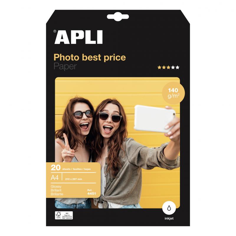 Apli Papel Fotografico Photobasic A4 140g 20 Hojas