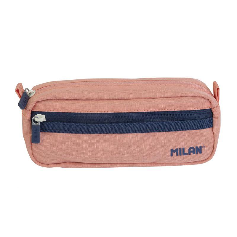 Milan Serie 1918 Estuche Portatodo Rectangular 2 Compartimentos - Tejido Resistente a las Roturas y Rasgaduras - Medidas 21x8,5x