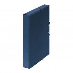 Dohe Caja para Proyectos Lomo 3cm - Carton Forrado con Papel Impreso y Plastificado - Cierre con Gomas - Color Azul