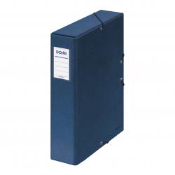 Dohe Caja para Proyectos Lomo 7cm - Carton Forrado con Papel Impreso y Plastificado - Cierre con Gomas - Color Azul