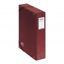 Dohe Caja para Proyectos Lomo 7cm - Carton Forrado con Papel Impreso y Plastificado - Cierre con Gomas - Color Rojo