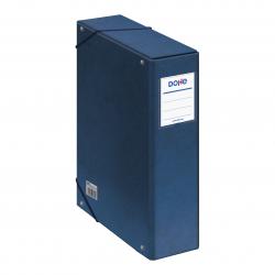 Dohe Caja para Proyectos Lomo 9cm - Carton Forrado con Papel Impreso y Plastificado - Cierre con Gomas - Color Azul