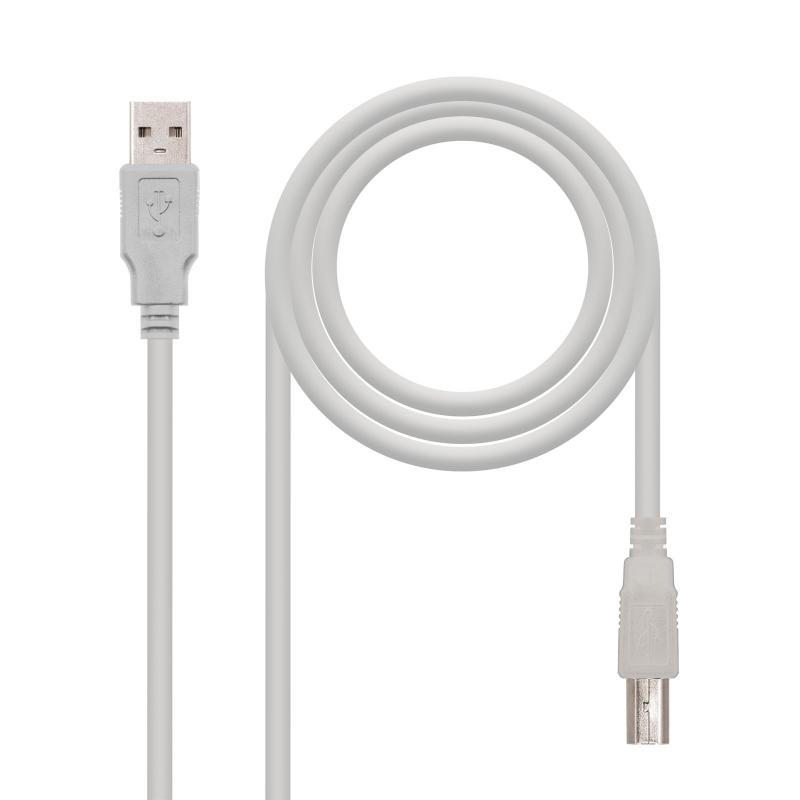 Nanocable Cable de Impresora USB-A 2.0 Macho a USB-B Macho 1.80m