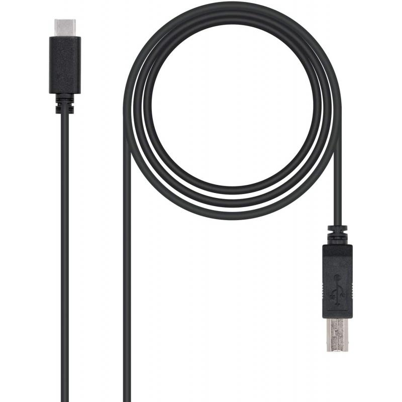 Nanocable Cable de Impresora USB-B 2.0 Macho a USB-C Macho 1m