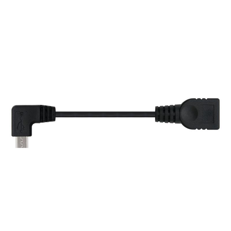 Nanocable Cable Micro USB 2.0 OTG Acodado Macho a USB-A Hembra 15cm