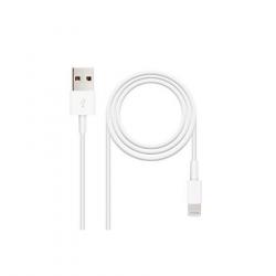 Nanocable Cable USB-A 2.0 Macho a Lightning Macho 1m - Color Blanco