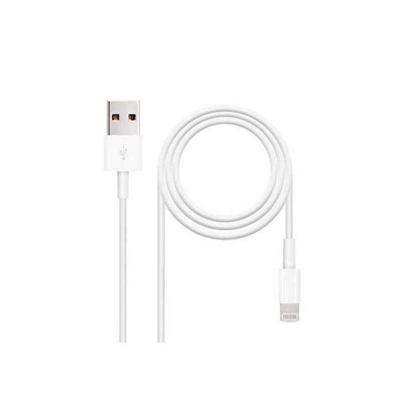 Nanocable Cable USB-A 2.0 Macho a Lightning Macho 1m - Color Blanco