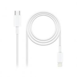 Nanocable Cable USB-C Macho a Lightning Macho 1m - Color Blanco