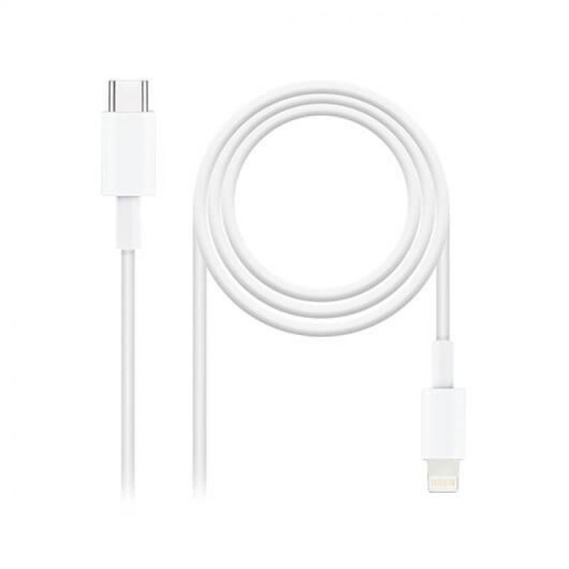 Nanocable Cable USB-C Macho a Lightning Macho 1m - Color Blanco