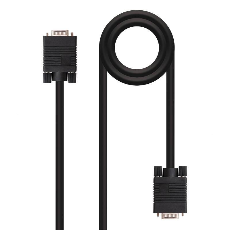 Nanocable Cable SVGA HDB15 Macho a HDB15 Macho 5m - Color Negro