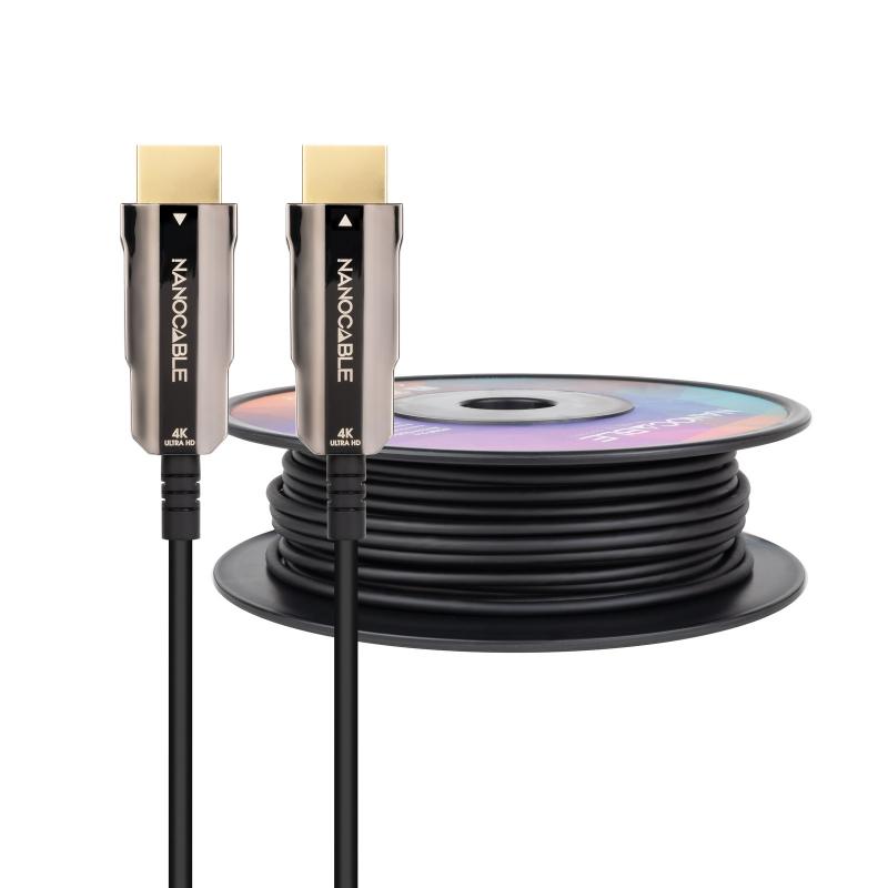 Nanocable Cable HDMI v2.0 AOC Macho a HDMI v2.0 Macho 40m - 4K@60Hz 18Gbps - Color Negro