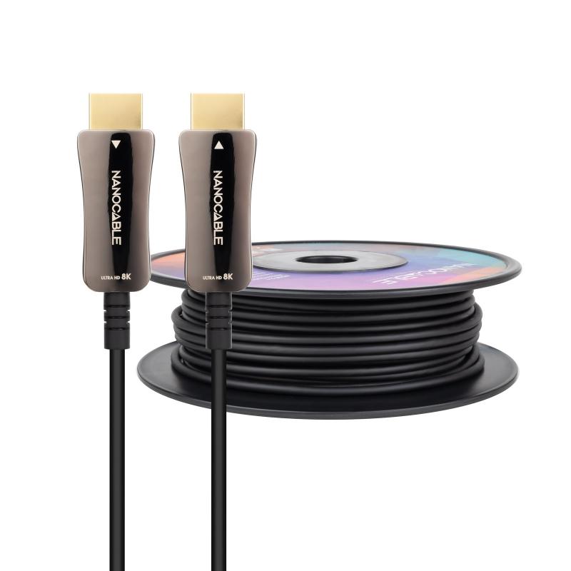 Nanocable Cable HDMI v2.1 AOC Macho a HDMI v2.1 Macho 80m - 8K@60Hz 4K@120Hz 48Gbps - Color Negro