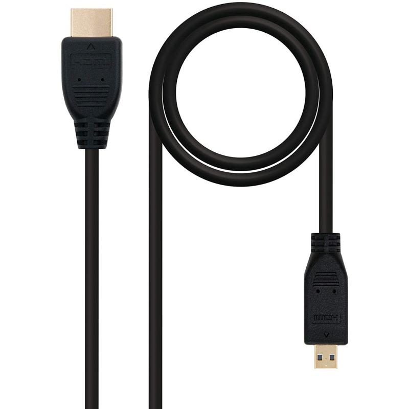 Nanocable Cable Micro HDMI v1.4 Macho a HDMI v1.4 Macho 0.80m - Alta Velocidad - Color Negro