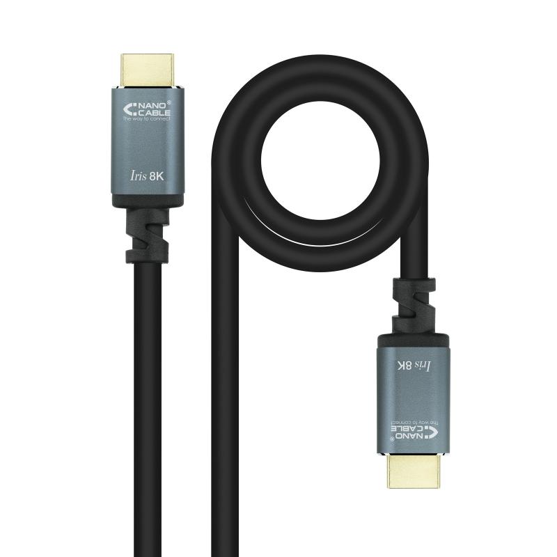 Nanocable Cable HDMI 2.1 IRIS 8K Macho a HDMI 2.1 IRIS 8K Macho 3m - Color Negro