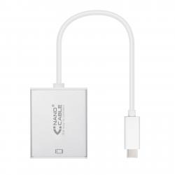 Nanocable Conversor USB-C a VGA. USB-C/M - VGA/H - Aluminio - 10 cm - Color Gris