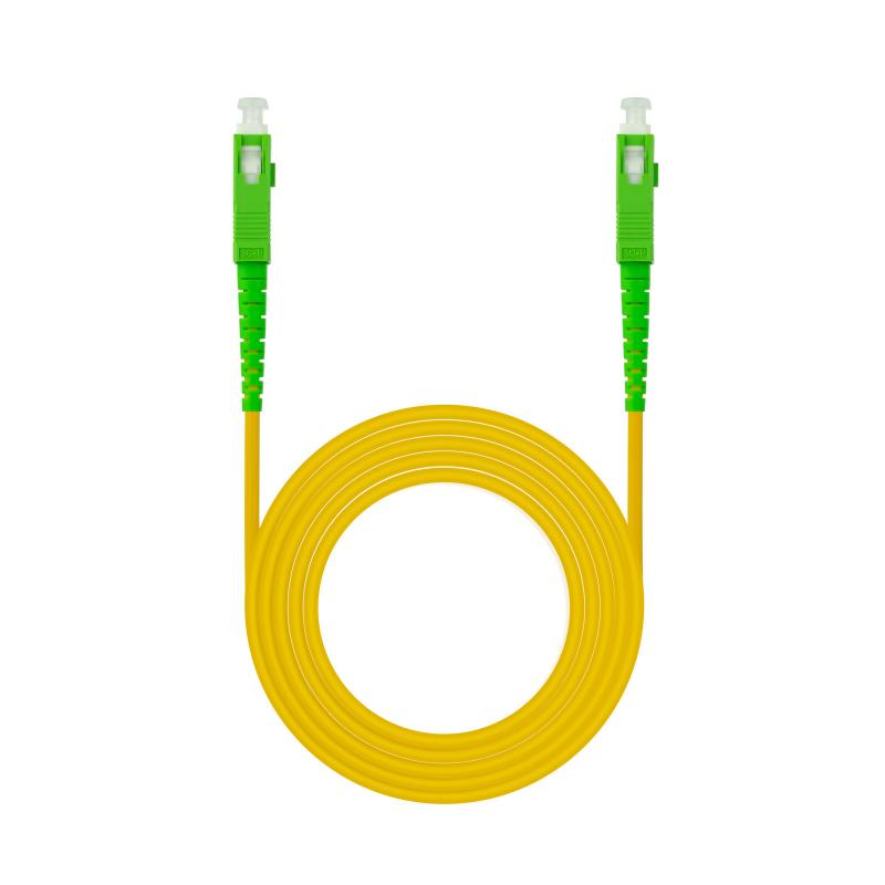 Nanocable Cable Fibra SC/APC-SC/APC Monomodo LSZH 1m - Color Amarillo