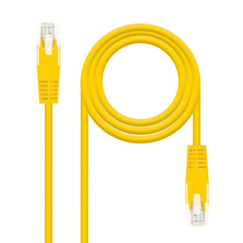 Nanocable Cable Red Latiguillo RJ45 CAT.6 UTP AWG24 - 25 cm - Color Amarillo