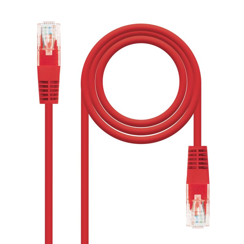 Nanocable Cable de Red Latiguillo RJ45 Cat.6 UTP AWG24 0.50m - Color Rojo