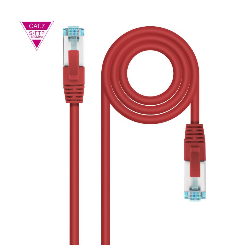 Nanocable Cable Red Cat.7 LSZH SFTP PIMF AWG26 25cm - Color Rojo