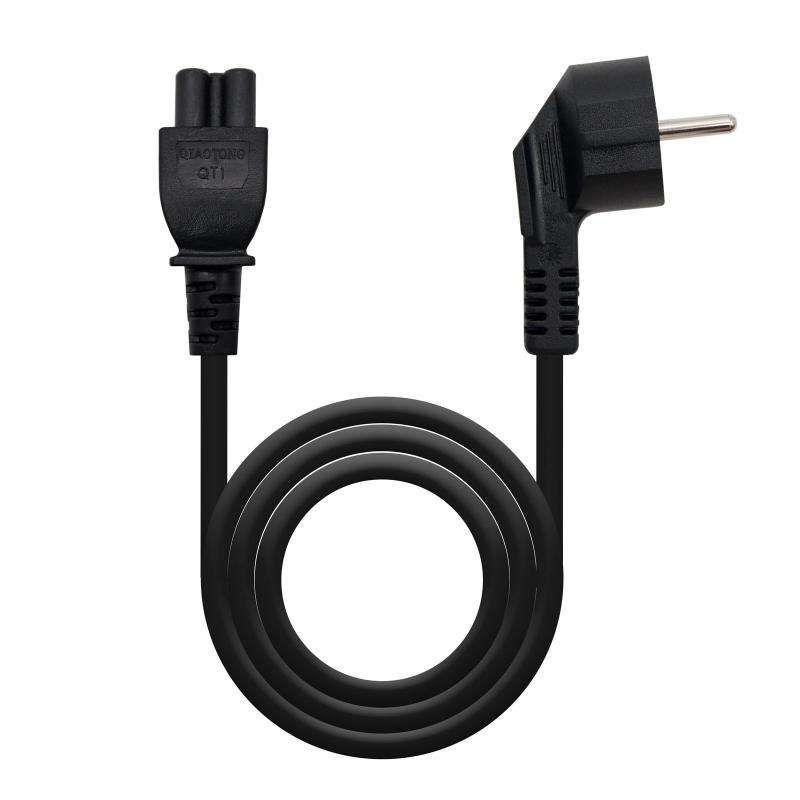 Nanocable Cable de Alimentacion CEE7 Acodado Macho a M-C5 Hembra Trebol 1.50m - Color Negro