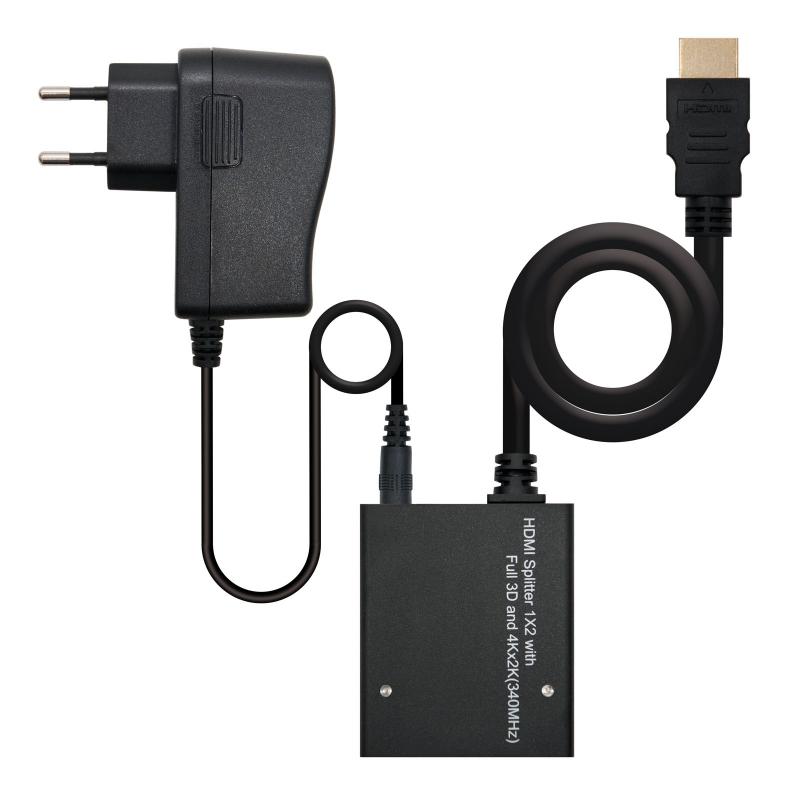 Nanocable Duplicador HDMI Alta Velocidad para 2 Dispositivos con Alimentacion