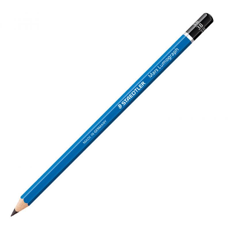 Staedtler Mars Lumograph 100 Lapiz de Grafito Hexagonal - Mina 3B Ultrarresistente de 2.5mm - Madera de Bosques Sostenibles - Ca