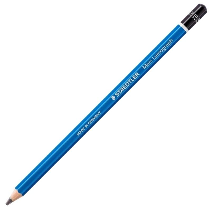 Staedtler Mars Lumograph 100 Lapiz de Grafito Hexagonal - Mina 7B Ultrarresistente de 3.6mm - Madera de Bosques Sostenibles - Ca