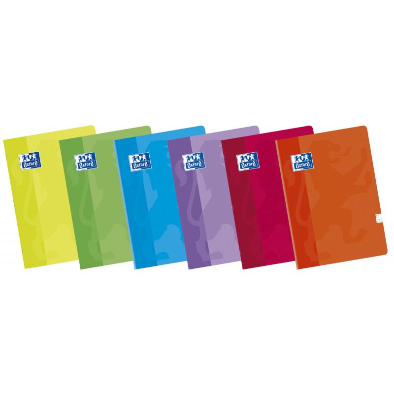 Oxford Classic Pack de 10 Libretas Grapadas Formato A4 Cuadriculado 4x4mm - 48 Hojas con Margen - Tapa Blanda Plastificada - Col