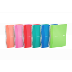 Oxford Office My Colours Cuaderno Espiral A5 - Tapa de Plastico Resistente - Espiral Doble para Mayor Durabilidad - Cuadricula 5