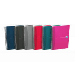 Oxford Office Essentials A5 Cuaderno Espiral Tapa Blanda - 90 Hojas - Cuadricula 5x5 - Colores Surtidos