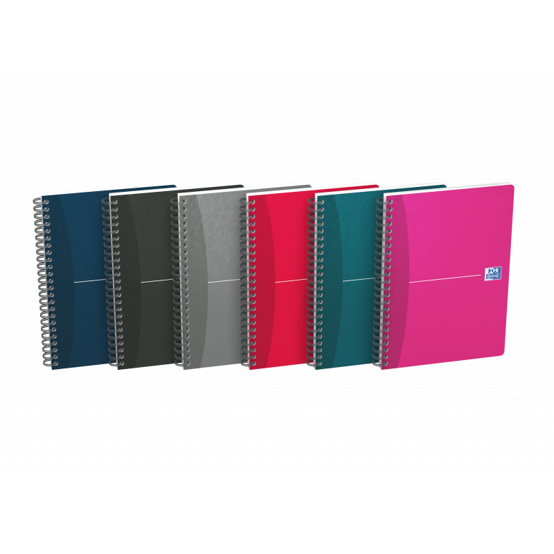 Oxford Office Essentials A5 Cuaderno Espiral Tapa Blanda - 90 Hojas - Cuadricula 5x5 - Colores Surtidos